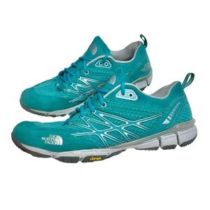 The North Face Ultra Kilowatt Teal Blue Womens Trail Running Shoe Size 9.5